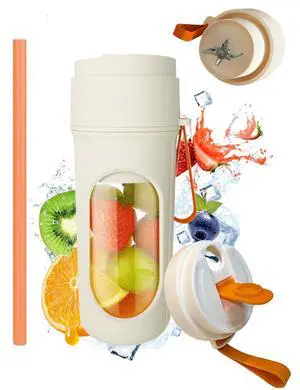 Portable Blender Cup, 15oz Mini Juicer, Shake and Smoothie Maker, Upgraded 2 Lids (Juicing & Drinking), 12 Blades, Usb Rechargeable Blender for Camping/Travel/College dorm (Orange) Portable Blender Cup, 15oz Mini Juicer, Shake and Smoothie Maker, Upgraded 2 Lids (Juicing & Drinking), 12 Blades, Usb Rechargeable Blender for Camping/Travel/College dorm (Orange)