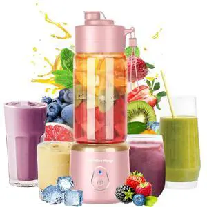 Portable Glass Blender Cup, Electric USB Mini Juicer Blender for Shakes and Smoothies, 500ml, 12 Stainless Steel Blades, Rechargeable, Lightweight, Black, Ideal for Travel & Gym (Pink) Portable Glass Blender Cup, Electric USB Mini Juicer Blender for Shakes and Smoothies, 500ml, 12 Stainless Steel Blades, Rechargeable, Lightweight, Black, Ideal for Travel & Gym (Pink)