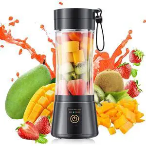 Portable Blender for Smoothies and Shakes - Mini Blender with 6 Stainless-Steel Blades for Powerful Mix Juicer with 380Ml Travel Cup for Picnic/Gym/Office Portable Blender for Smoothies and Shakes - Mini Blender with 6 Stainless-Steel Blades for Powerful Mix Juicer with 380Ml Travel Cup for Picnic/Gym/Office