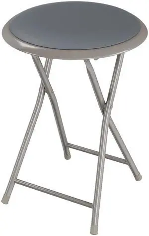 Folding Bar Stool Portable 18-Inch Backless Seat with 225lb Capacity Compact Foldable Stool for Kitchen, Dorm, RV, Rec Room or Extra Seating (Gray) Folding Bar Stool Portable 18-Inch Backless Seat with 225lb Capacity Compact Foldable Stool for Kitchen, Dorm, RV, Rec Room or Extra Seating (Gray)