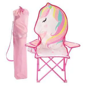 Unicorn Themed Figural Folding Camp Chair,Lightweight Portable Chair with Carry Bag & Cup Holder,Outdoor/Indoor Seating,14"x14"x26" Unicorn Themed Figural Folding Camp Chair,Lightweight Portable Chair with Carry Bag & Cup Holder,Outdoor/Indoor Seating,14"x14"x26"