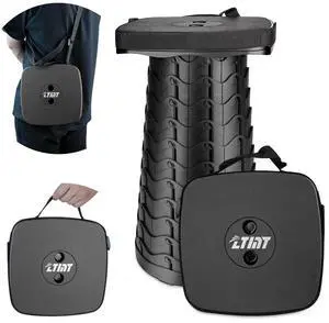 Upgraded Square Folding Stool, Max Load Capacity 485lbs, Portable Collapsible Seat, Telescoping Foldable Stool for Camping, Fishing, Hiking, Travel Upgraded Square Folding Stool, Max Load Capacity 485lbs, Portable Collapsible Seat, Telescoping Foldable Stool for Camping, Fishing, Hiking, Travel