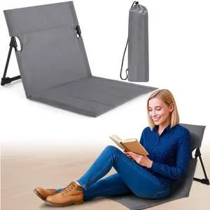 Foldable Floor Backrest Chair Portable Camping Chair with Storage Bag Light Weight Lazy Seat for Indoor Outdoor Bed Ground Park Lawn Concerts Hiking Beach(Gray) Foldable Floor Backrest Chair Portable Camping Chair with Storage Bag Light Weight Lazy Seat for Indoor Outdoor Bed Ground Park Lawn Concerts Hiking Beach(Gray)