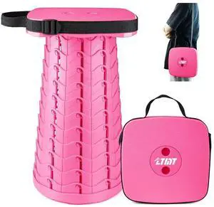 Upgraded Folding Stool - 485lbs Load Capacity,Telescopic Stool,Portable Collapsible Seat for Camping,Fishing,Hiking,Travel (Square-Pink) Upgraded Folding Stool - 485lbs Load Capacity,Telescopic Stool,Portable Collapsible Seat for Camping,Fishing,Hiking,Travel (Square-Pink)