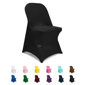 Spandex Folding Chair Covers, Black Folding Chair Slipcovers 6 PCS, Universal Fitted Chair Slipcovers for Wedding, Party, Banquet, Holidays, Celebration Spandex Folding Chair Covers, Black Folding Chair Slipcovers 6 PCS, Universal Fitted Chair Slipcovers for Wedding, Party, Banquet, Holidays, Celebration