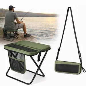 Foldable Stool with Carrying Bag,Compact Folding Chair with Shoulder Strap, Lightweight Outdoor Seat for Fishing, Camping, Hiking, Garden, Beach, Sports Games, Festivals (Green) Foldable Stool with Carrying Bag,Compact Folding Chair with Shoulder Strap, Lightweight Outdoor Seat for Fishing, Camping, Hiking, Garden, Beach, Sports Games, Festivals (Green)