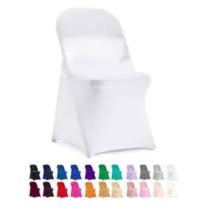 Stretch Spandex Folding Chair Cover for Wedding Party Dining Banquet Event (White,12pcs) Stretch Spandex Folding Chair Cover for Wedding Party Dining Banquet Event (White,12pcs)