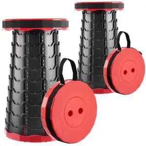 Upgraded Foldable Stool Thickened Set of 2, Portable Collapsible Stool Retractable Stool, Foldable Portable Collapsible Chair for Fishing, Hiking Tours, BBQ, Parties, Outdoor Activities (Red) Upgraded Foldable Stool Thickened Set of 2, Portable Collapsible Stool Retractable Stool, Foldable Portable Collapsible Chair for Fishing, Hiking Tours, BBQ, Parties, Outdoor Activities (Red)