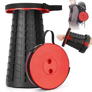 Collapsible Folding Chair - Upgraded Portable Chair with 400lbs Load Capacity, Perfect for Camping, Fishing, Hiking - Folding Stool with Carrying Straps, Gift for Fisherman (Red) Collapsible Folding Chair - Upgraded Portable Chair with 400lbs Load Capacity, Perfect for Camping, Fishing, Hiking - Folding Stool with Carrying Straps, Gift for Fisherman (Red)