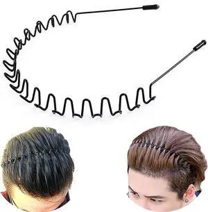 Metal Hair Band for Men Headband Women Bands Unisex Black Wavy Spring Outdoor Sports Headbands Men's Hoop Clips Accessories Simple Elastic Non Slip Head Headwear Metal Hair Band for Men Headband Women Bands Unisex Black Wavy Spring Outdoor Sports Headbands Men's Hoop Clips Accessories Simple Elastic Non Slip Head Headwear