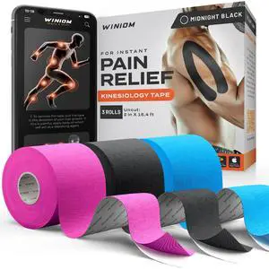 Kinesiology Tape - Waterproof Athletic Sports Tape for Knee, Shoulder, Arm & Back Support | 3-5 Day Adhesion, Hypoallergenic & Latex-Free + Taping Guide (Uncut, 2inx16.4ft, Mixed Colors A, 3-Roll) Kinesiology Tape - Waterproof Athletic Sports Tape for Knee, Shoulder, Arm & Back Support | 3-5 Day Adhesion, Hypoallergenic & Latex-Free + Taping Guide (Uncut, 2inx16.4ft, Mixed Colors A, 3-Roll)