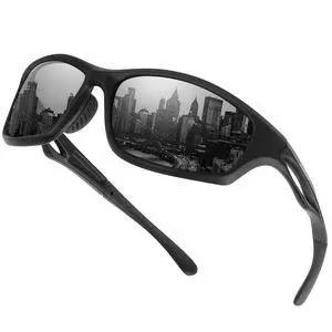 Polarized Sports Sunglasses for Men Women Running Cycling Fishing Golf Driving Shades Sun Glasses Tr90 (black matte frame with black lens) Polarized Sports Sunglasses for Men Women Running Cycling Fishing Golf Driving Shades Sun Glasses Tr90 (black matte frame with black lens)