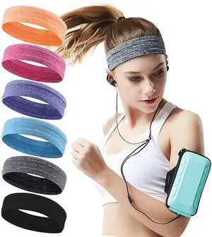 6Pack Sweat Bands Headbands for Women Workout, Women's Fashion Non Slip Headband, Moisture Wicking Sweatband for Sports Running Athletic Yoga 6Pack Sweat Bands Headbands for Women Workout, Women's Fashion Non Slip Headband, Moisture Wicking Sweatband for Sports Running Athletic Yoga