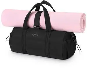 20L Gym Bag for Women, Medium Sport Duffel Bag with Yoga Mat Strap,Wet Pocket, Water-Resistant Adjustable Strap for Gym Yoga, Black 20L Gym Bag for Women, Medium Sport Duffel Bag with Yoga Mat Strap,Wet Pocket, Water-Resistant Adjustable Strap for Gym Yoga, Black