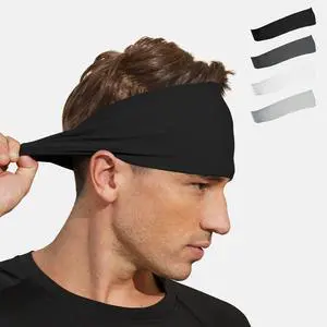 Tenacious Sports Headbands for Men Soft Feeling Sweatband Workout Headband for Running,Cycling,Basketball,Tennis,Yoga Fitness Stretchy Quick-Dry Hairband for Unisex Black, Dark Gray,White,Gray Tenacious Sports Headbands for Men Soft Feeling Sweatband Workout Headband for Running,Cycling,Basketball,Tennis,Yoga Fitness Stretchy Quick-Dry Hairband for Unisex Black, Dark Gray,White,Gray