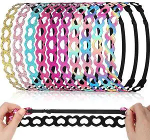 10 Pcs Glitter Headbands Girls, Adjustable Non Slip Elastic Sports Hair Bands Softball Sparkly Heart Stretchy Shiny Headband Workout Fashion Hair Accessories for Women Party Favor 10 Pcs Glitter Headbands Girls, Adjustable Non Slip Elastic Sports Hair Bands Softball Sparkly Heart Stretchy Shiny Headband Workout Fashion Hair Accessories for Women Party Favor