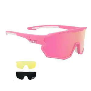 Sports Sunglasses Cycling Glasses Baseball Sunglasses Pink Polarized Glasses with 3 lenses,Fishing,Ski Running Golf (Pink, Large) Sports Sunglasses Cycling Glasses Baseball Sunglasses Pink Polarized Glasses with 3 lenses,Fishing,Ski Running Golf (Pink, Large)