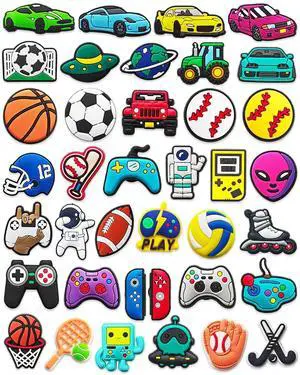 38pcs Sports Shoe Charms for Boys,Baseball Soccer Basketball Football Video Game Shoe Decoration Pins for Croc Clog Accessories for Girls Teens Adults Party Favor Gifts 38pcs Sports Shoe Charms for Boys,Baseball Soccer Basketball Football Video Game Shoe Decoration Pins for Croc Clog Accessories for Girls Teens Adults Party Favor Gifts