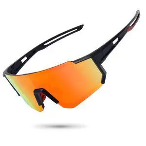 Polarized Sports Sunglasses for Men Women,Bike Glasses Driving Fishing Cycling Mountain Bike Sunglasses UV400 Protection Black Frame-Red Mirror Lens Polarized Sports Sunglasses for Men Women,Bike Glasses Driving Fishing Cycling Mountain Bike Sunglasses UV400 Protection Black Frame-Red Mirror Lens