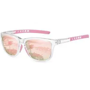 Polarized Sports Sunglasses for Women Men Driving Running Cycling Fishing Sun Glasses UV400 Protection Transparent Frame-Pink Mirror Lens Polarized Sports Sunglasses for Women Men Driving Running Cycling Fishing Sun Glasses UV400 Protection Transparent Frame-Pink Mirror Lens