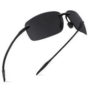 Sunglasses for Men Women TR90 Rimless Frame for Running Fishing Golf Surf Driving 8009 (Black/Cat.3 Grey) Sunglasses for Men Women TR90 Rimless Frame for Running Fishing Golf Surf Driving 8009 (Black/Cat.3 Grey)