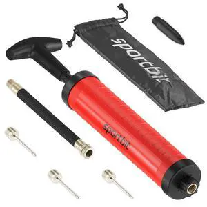 Ballpump for Sports Balls - Basketball Pump for Sport Balls - Football & Soccer, Basketball, Volleyball Pump, Swim Inflatables - Hand Air Pump with 3 Needles, Nozzle, Extension Hose, Pouch Ballpump for Sports Balls - Basketball Pump for Sport Balls - Football & Soccer, Basketball, Volleyball Pump, Swim Inflatables - Hand Air Pump with 3 Needles, Nozzle, Extension Hose, Pouch