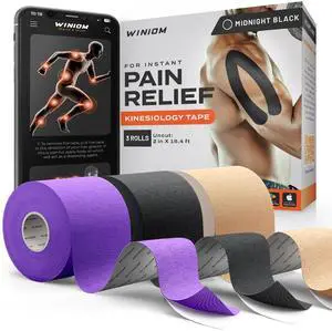 Kinesiology Tape - Waterproof Athletic Sports Tape for Knee, Shoulder, Arm & Back Support | 3-5 Day Adhesion, Hypoallergenic & Latex-Free + Taping Guide (Uncut, 2inx16.4ft, Mixed Colors B, 3-Roll) Kinesiology Tape - Waterproof Athletic Sports Tape for Knee, Shoulder, Arm & Back Support | 3-5 Day Adhesion, Hypoallergenic & Latex-Free + Taping Guide (Uncut, 2inx16.4ft, Mixed Colors B, 3-Roll)