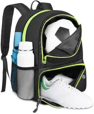 Soccer Backpack, Lightweight Water Resistant Sport Equipment Bag with Ball Compartment for Basketball, Volleyball, Football, Training and Match Soccer Backpack, Lightweight Water Resistant Sport Equipment Bag with Ball Compartment for Basketball, Volleyball, Football, Training and Match