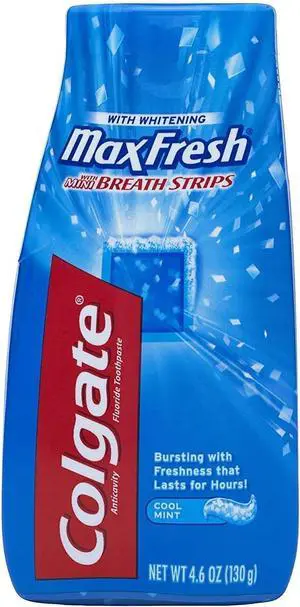 Max Fresh Liquid Toothpaste with Mini Breath Strips, Cool Mint, 4.6 oz, Blue Max Fresh Liquid Toothpaste with Mini Breath Strips, Cool Mint, 4.6 oz, Blue