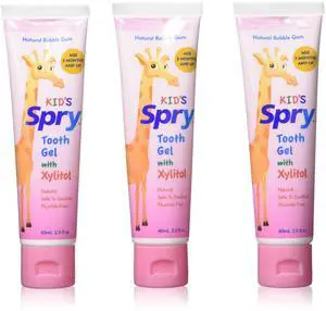 Natural Xylitol Toothpaste for Baby, Toddler and Kids Age 3 Months and Up - Fluoride Free Tooth Gel, Tasty, Support Development of Emerging Teeth, Bubble Gum 2 Fl Oz (Pack of 3) Natural Xylitol Toothpaste for Baby, Toddler and Kids Age 3 Months and Up - Fluoride Free Tooth Gel, Tasty, Support Development of Emerging Teeth, Bubble Gum 2 Fl Oz (Pack of 3)