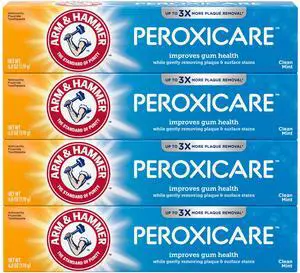 Peroxicare Toothpaste for Gum Health, Baking Soda Toothpaste, Clean Mint, 6.0 oz (Pack of 4 Peroxicare Toothpaste for Gum Health, Baking Soda Toothpaste, Clean Mint, 6.0 oz (Pack of 4