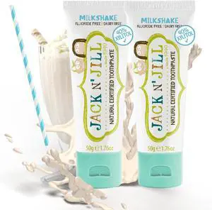Natural Certified Toothpaste for Kids - Fluoride Free Kids & Toddlers Toothpaste, Gently Cleans Teeth, Helps Soothe Gums, 40% Xylitol, BPA Free - Milkshake, 1.76 oz (Pack of 2) Natural Certified Toothpaste for Kids - Fluoride Free Kids & Toddlers Toothpaste, Gently Cleans Teeth, Helps Soothe Gums, 40% Xylitol, BPA Free - Milkshake, 1.76 oz (Pack of 2)