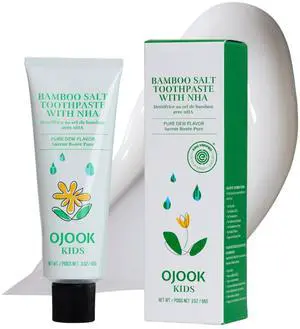 Kids Fluoride Free Bamboo Salt Toothpaste with nHA - Pure Dew | Nano Hydroxyapatite, Remineralizing, Strengthening Enamel for First Teeth, Safe to Swallow (3oz) Kids Fluoride Free Bamboo Salt Toothpaste with nHA - Pure Dew | Nano Hydroxyapatite, Remineralizing, Strengthening Enamel for First Teeth, Safe to Swallow (3oz)