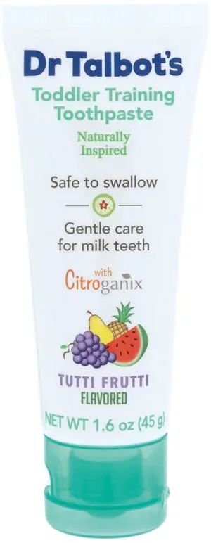 Toddler Training Toothpaste, Fluoride-Free & Paraben-Free, Naturally Inspired Formula Safe if Swallowed, Tutti Frutti Flavor Kids Love, Promotes Healthy Daily Oral Care Habits, 1 pk. Toddler Training Toothpaste, Fluoride-Free & Paraben-Free, Naturally Inspired Formula Safe if Swallowed, Tutti Frutti Flavor Kids Love, Promotes Healthy Daily Oral Care Habits, 1 pk.