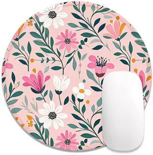 Round Mouse Pad, Cute Small Computer Mouse Mat, Personalized Pattern, Stitched Edge, Non-Slip Rubber, Washable Mousepad Cloth for Wireless Mouse, 8.7 x 8.7 in in, Beautiful Pink Flowers Round Mouse Pad, Cute Small Computer Mouse Mat, Personalized Pattern, Stitched Edge, Non-Slip Rubber, Washable Mousepad Cloth for Wireless Mouse, 8.7 x 8.7 in in, Beautiful Pink Flowers