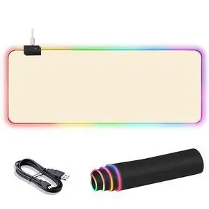 RGB Large Gaming Mouse Pad, Extended Mouse Pad with 14 Lighting Modes, Superior Micro-Weave Cloth, Non-Slip Base, 800 x 300mm / 31.5 × 11.8 in (Milk Tea) RGB Large Gaming Mouse Pad, Extended Mouse Pad with 14 Lighting Modes, Superior Micro-Weave Cloth, Non-Slip Base, 800 x 300mm / 31.5 × 11.8 in (Milk Tea)