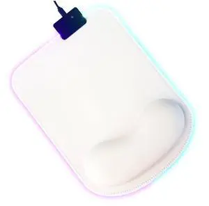 RGB LED Wrist Support Mouse Pad with 13 Lighting Modes, Anti-Slip Rubber Base, Pain Relief Ergonomic Gaming/Office/Home Mouse Pad, 11.8 x 8.5 in (White) RGB LED Wrist Support Mouse Pad with 13 Lighting Modes, Anti-Slip Rubber Base, Pain Relief Ergonomic Gaming/Office/Home Mouse Pad, 11.8 x 8.5 in (White)