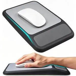 Ergonomic Mouse Pad with Wrist Rest, 8°Slope Design Memory Foam Support Ergonomic Mouse Pad with Wrist Rest, 8°Slope Design Memory Foam Support