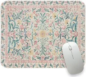 Rug Mouse Pad Cute, Boho Mouse Pads, Vintage Flroal Mouse Pad, Retro Pink Small Mousepad, Rectangle Flower Travel Carpet Computer Mouse Pads, Cute Mousepad Boho Mousepads for Women 10.2x8.2 Rug Mouse Pad Cute, Boho Mouse Pads, Vintage Flroal Mouse Pad, Retro Pink Small Mousepad, Rectangle Flower Travel Carpet Computer Mouse Pads, Cute Mousepad Boho Mousepads for Women 10.2x8.2