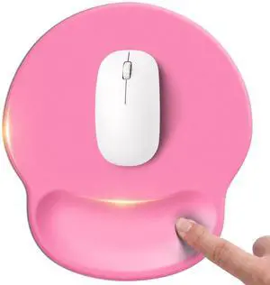 Pink Mouse pad with Wrist Rest,Relieving Pain Memory Foam Computer pad, Ergonomic Desktop Mouse, Silicone Material Mouse pad, with Non-Slip PU Base (Pink) Pink Mouse pad with Wrist Rest,Relieving Pain Memory Foam Computer pad, Ergonomic Desktop Mouse, Silicone Material Mouse pad, with Non-Slip PU Base (Pink)