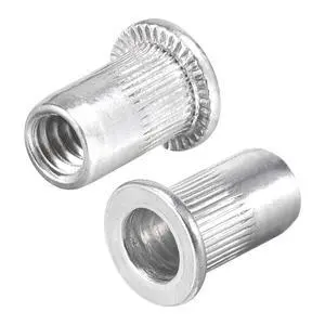 #6-32 Rivet Nuts Aluminium Alloy Knurled Flat Head Threaded Insert Nut Silver 25pcs #6-32 Rivet Nuts Aluminium Alloy Knurled Flat Head Threaded Insert Nut Silver 25pcs