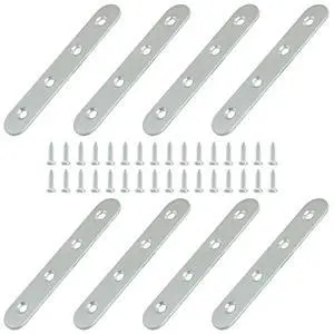 8 Pack 4 Inch Stainless Steel Flat Plate Straight Bracket 8 Pack 4 Inch Stainless Steel Flat Plate Straight Bracket