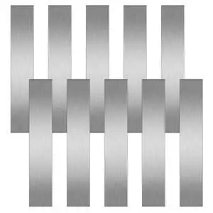 10 Pcs 304 Stainless Steel Strips Brushed Strip Metal Strip Trim Strip Finishing Shim Sheet Filler Stock Gap 0.02'' Thickness,12'' Length for Kitchen DIY Craft(1.5" Width,Self-Adhesive) 10 Pcs 304 Stainless Steel Strips Brushed Strip Metal Strip Trim Strip Finishing Shim Sheet Filler Stock Gap 0.02'' Thickness,12'' Length for Kitchen DIY Craft(1.5" Width,Self-Adhesive)
