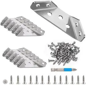 10 Pack Bracket Set 0.08 inch Thick Stainless Steel Triangular Furniture Corner Brace for Wood, Corner Connector Bracket with Screw and Screwdriver Bit 10 Pack Bracket Set 0.08 inch Thick Stainless Steel Triangular Furniture Corner Brace for Wood, Corner Connector Bracket with Screw and Screwdriver Bit