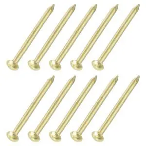 25Pcs Small Hardware Nails, 4D x 1-1/2" Brass Round Head Nail Common Finishing Nail for Household Woodworking Picture Hanging DIY Projects, Gold 25Pcs Small Hardware Nails, 4D x 1-1/2" Brass Round Head Nail Common Finishing Nail for Household Woodworking Picture Hanging DIY Projects, Gold