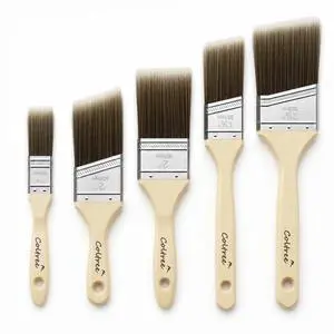 Paint Brushes Set - 5 Pcs Flat & Angle Paintbrushes for Wall & Trim, Suitable for Oil & Water-Based Paints, Stains Paint Brushes Set - 5 Pcs Flat & Angle Paintbrushes for Wall & Trim, Suitable for Oil & Water-Based Paints, Stains
