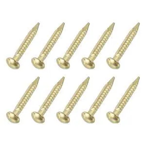 50Pcs Small Hardware Nails, 1.2 x 8mm Brass Round Head Nail Common Finishing Nail for Household Woodworking Picture Hanging DIY Projects, Gold 50Pcs Small Hardware Nails, 1.2 x 8mm Brass Round Head Nail Common Finishing Nail for Household Woodworking Picture Hanging DIY Projects, Gold