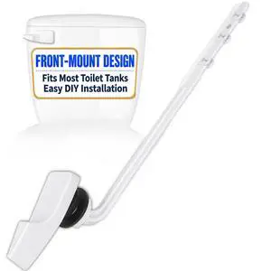 Toilet Handle Replacement Kit, Universal Front Mount Toilet Tank Flush Lever Replacement Handle, Toilet Tank Trip Lever, Easy to Install, Toilet Repair Kit, White Plastic Toilet Handle Replacement Kit, Universal Front Mount Toilet Tank Flush Lever Replacement Handle, Toilet Tank Trip Lever, Easy to Install, Toilet Repair Kit, White Plastic