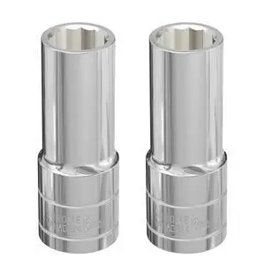 2PCS 16mm(5/8") Deep Socket, 1/2-Inch Drive, 12-Point, Metric, Heat Treated CR-V Steel Sockets, Full Polishing, 3.1" Length 2PCS 16mm(5/8") Deep Socket, 1/2-Inch Drive, 12-Point, Metric, Heat Treated CR-V Steel Sockets, Full Polishing, 3.1" Length