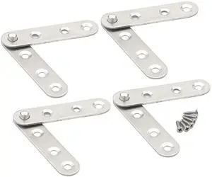 4 Set/ 8pcs Stainless Steel Flat Straight Support Shelf Repair Fixing Brackets Brace Fixing Plated Joint Bracket Connector with 24Pcs Screws 4 Set/ 8pcs Stainless Steel Flat Straight Support Shelf Repair Fixing Brackets Brace Fixing Plated Joint Bracket Connector with 24Pcs Screws